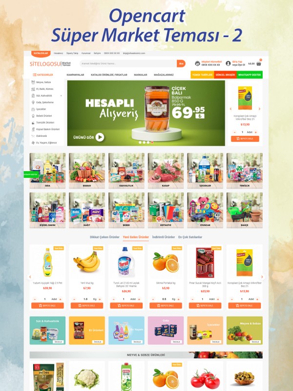 Opencart Süpermarket Teması - 2 Opencart Süpermarket Teması - 2