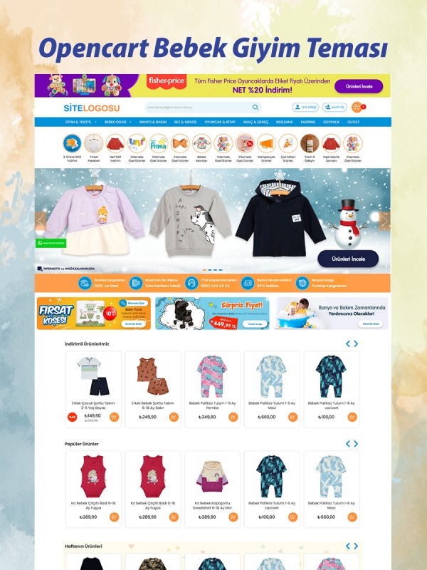 Opencart Bebek Giyim Teması Opencart Bebek Giyim Teması