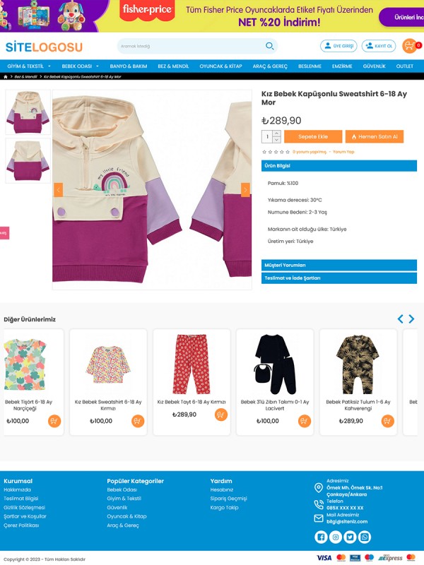 Opencart Bebek Giyim Teması Opencart Bebek Giyim Teması