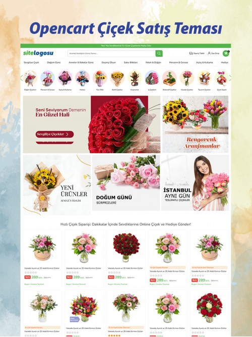 Opencart Çiçek Satış Teması