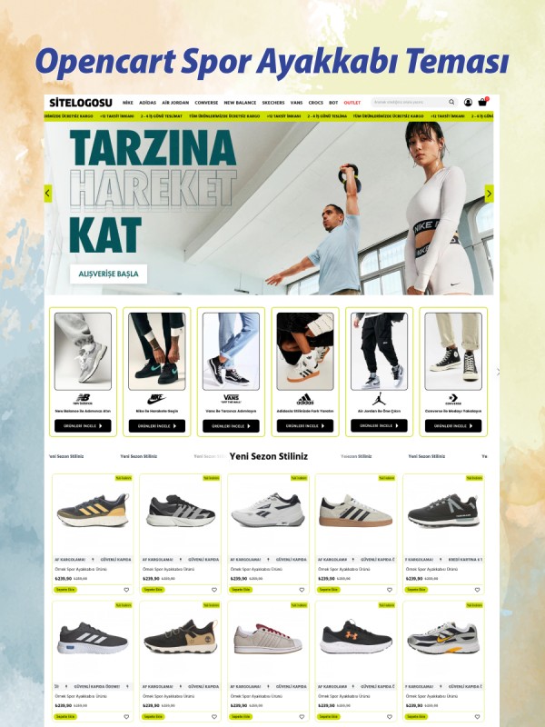 Opencart Spor Ayakkabı Teması Opencart Spor Ayakkabı Teması