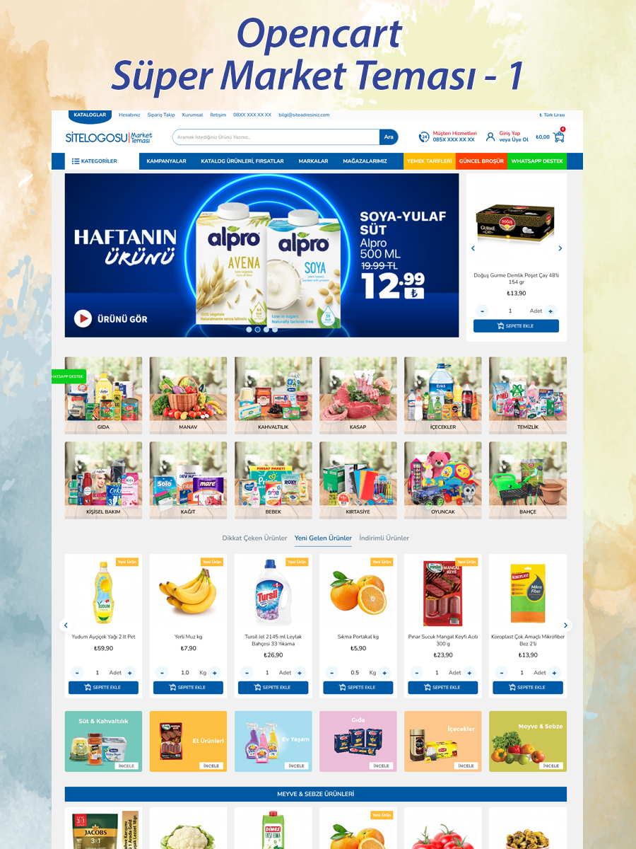 Opencart Süpermarket Teması - 1