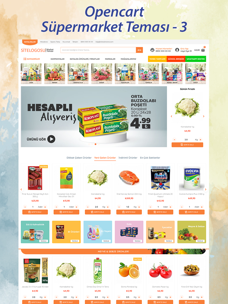 Opencart Süpermarket Teması - 3
