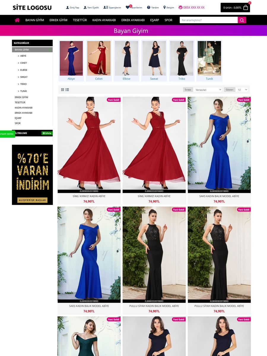 Opencart Tesettür ve Giyim Teması Opencart Tesettür ve Giyim Teması