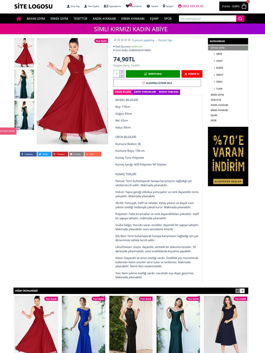 Opencart Tesettür ve Giyim Teması Opencart Tesettür ve Giyim Teması