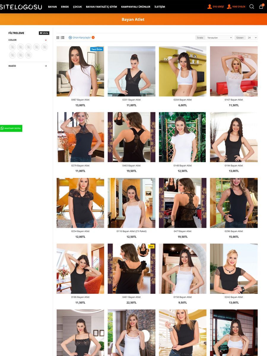 Opencart İç Giyim Teması Opencart İç Giyim Teması