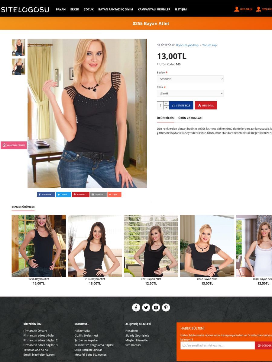Opencart İç Giyim Teması Opencart İç Giyim Teması