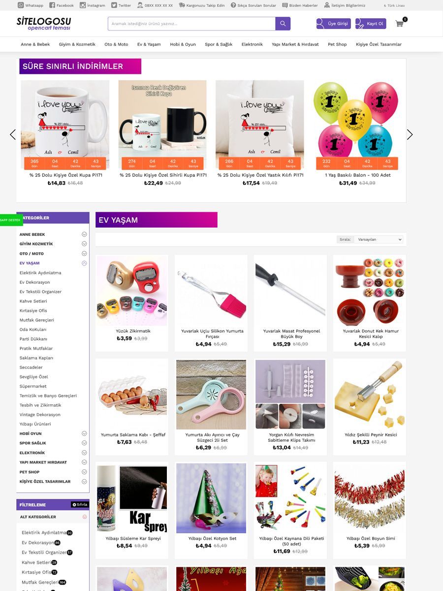 Opencart Alışveriş Teması Opencart Alışveriş Teması