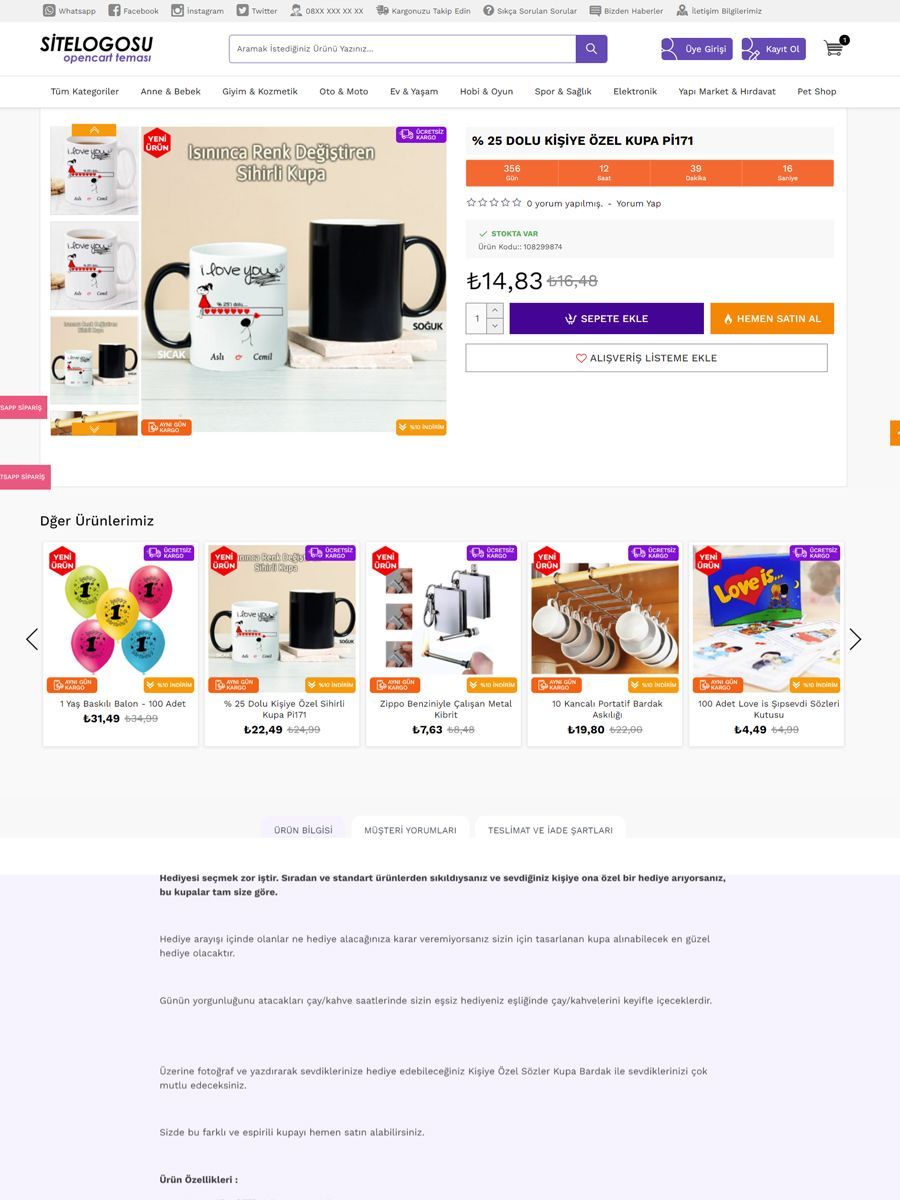 Opencart Alışveriş Teması Opencart Alışveriş Teması
