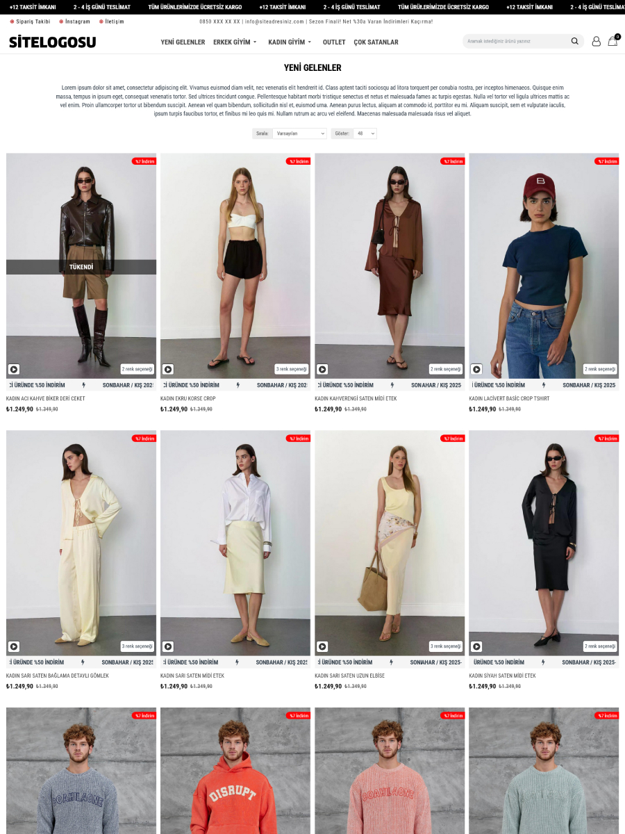 Opencart Butik Giyim Teması Opencart Butik Giyim Teması