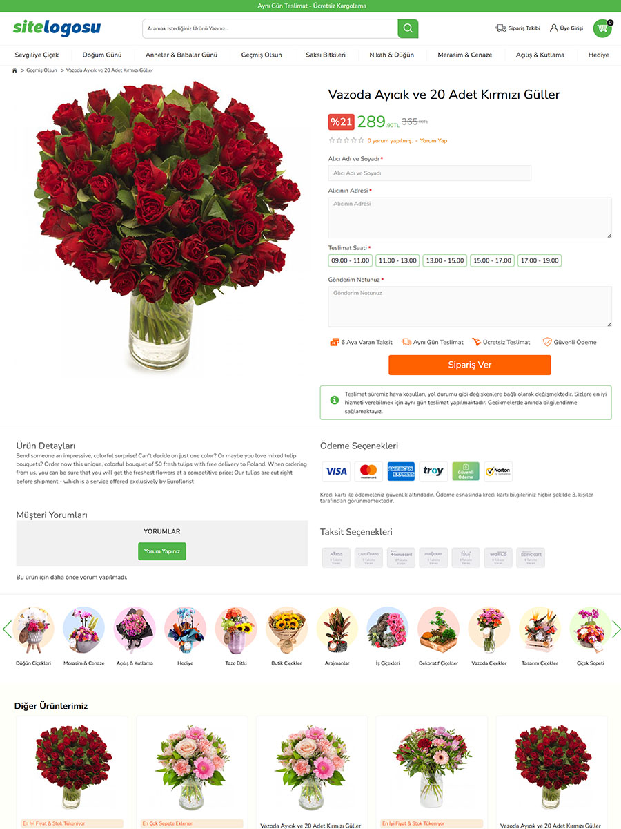 Opencart Çiçek Satış Teması Opencart Çiçek Satış Teması