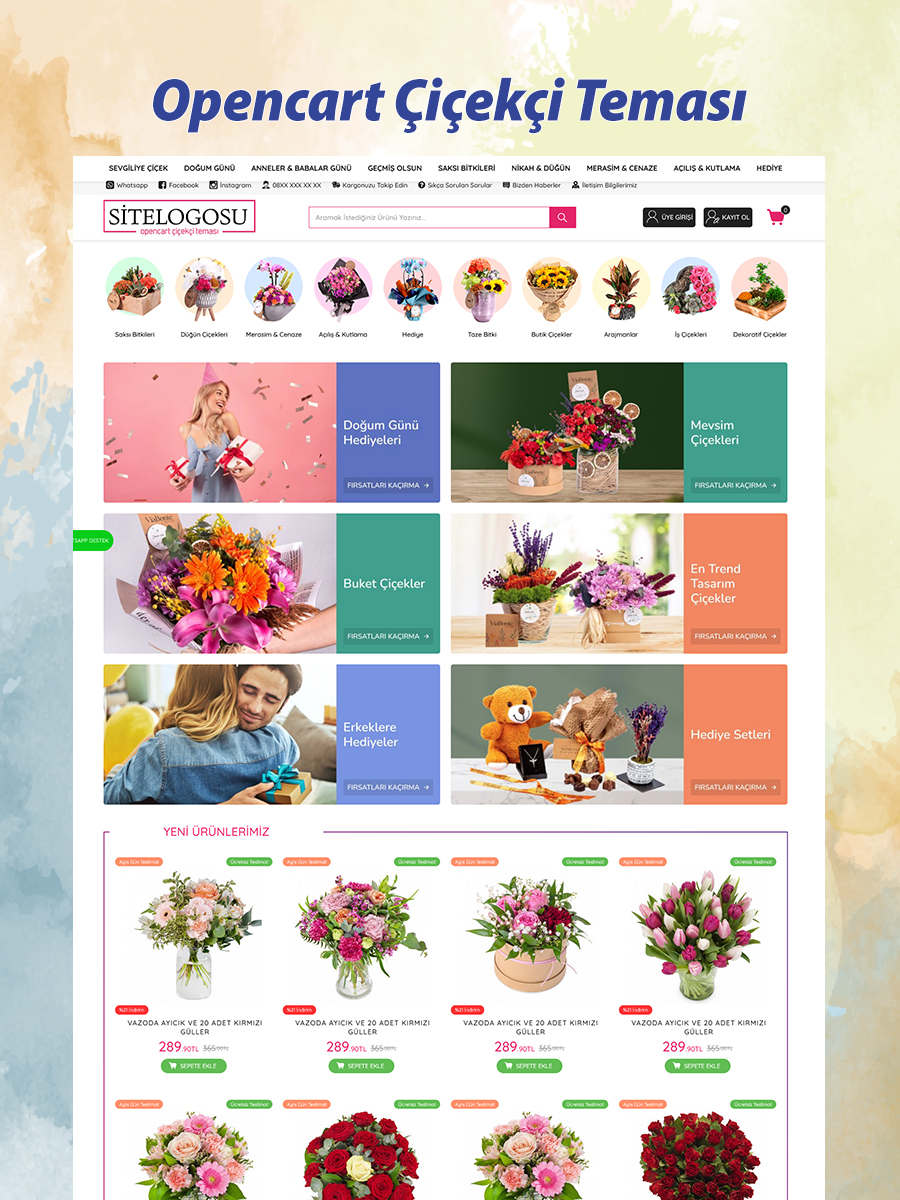 Opencart Çiçekçi Teması