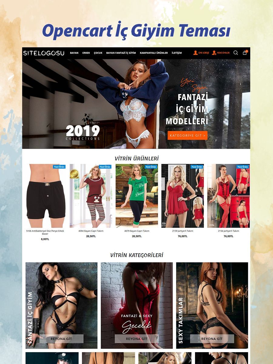 Opencart İç Giyim Teması