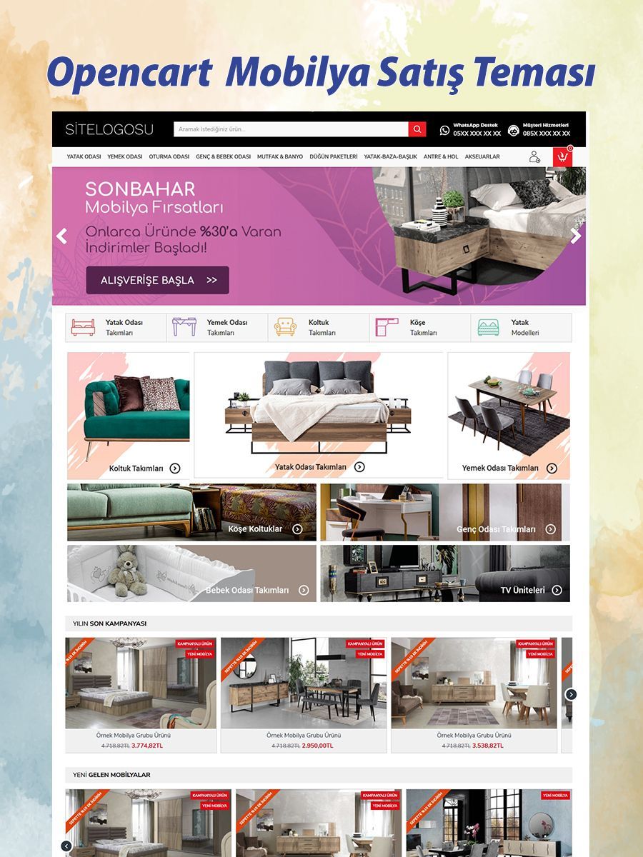 Opencart Mobilya Satış Teması