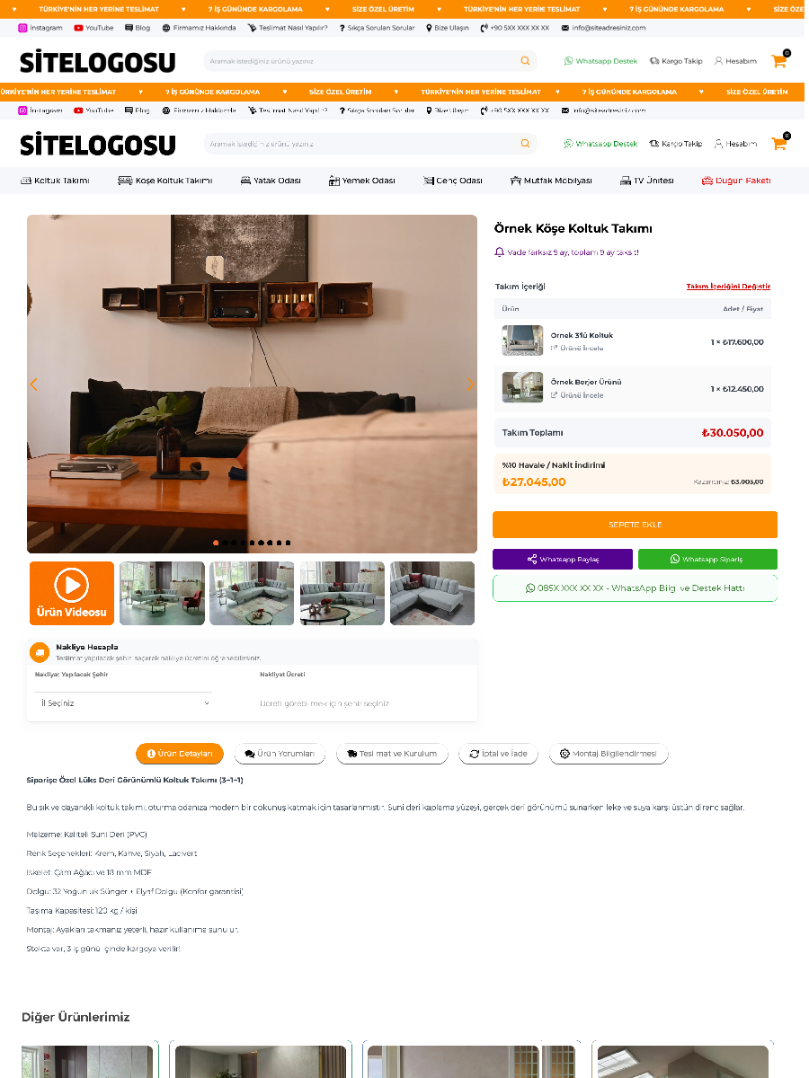 Opencart Mobilya E-Ticaret Teması Opencart Mobilya E-Ticaret Teması