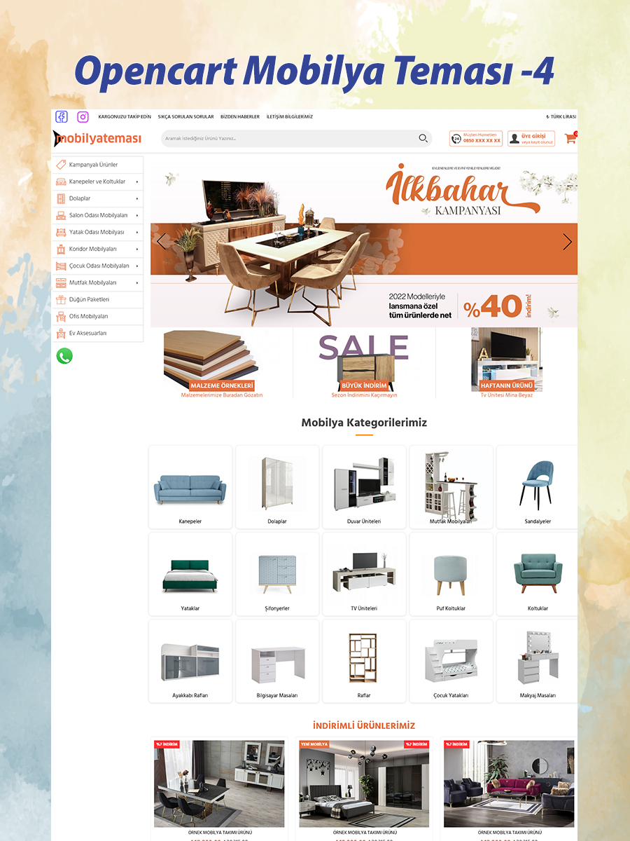 Opencart Mobilya Teması -4
