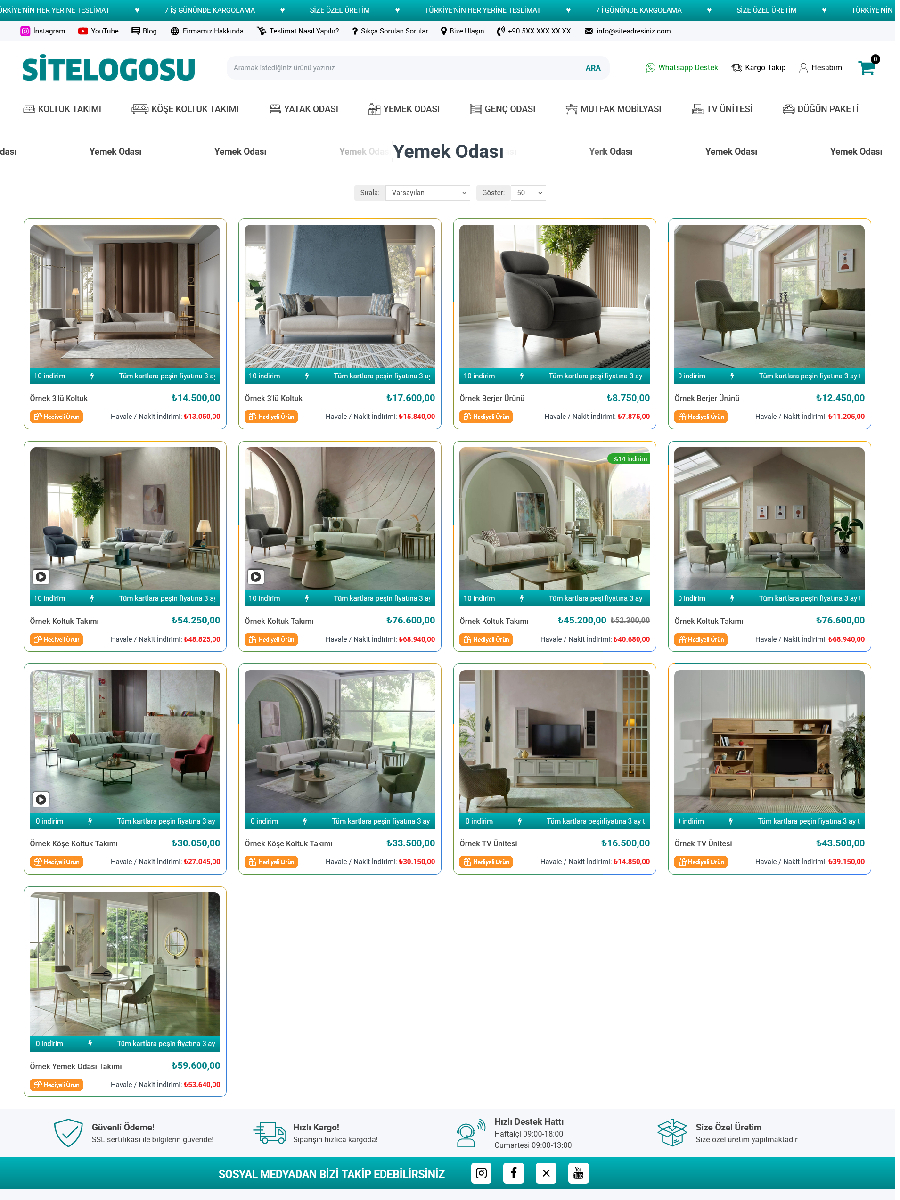 Opencart Mobilya Web Sitesi Teması Opencart Mobilya Web Sitesi Teması