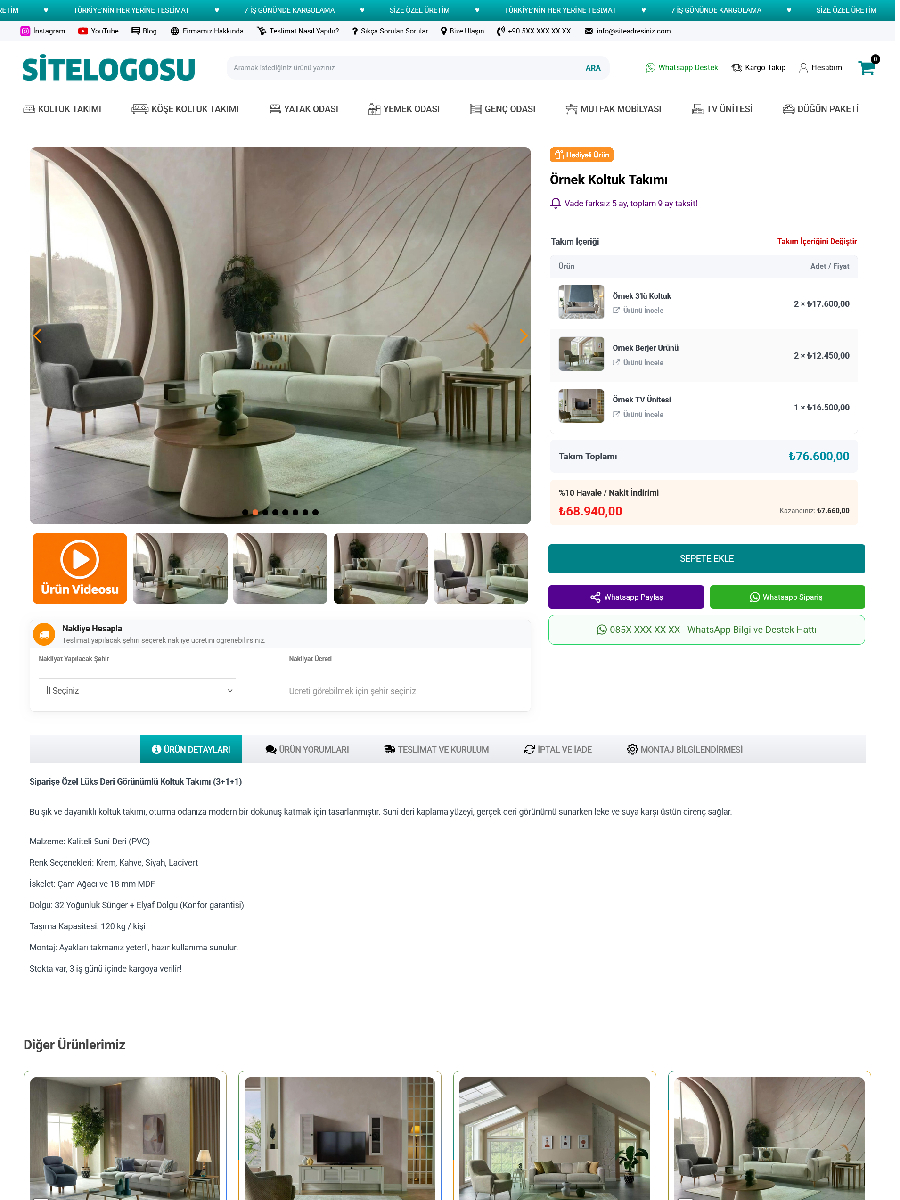 Opencart Mobilya Web Sitesi Teması Opencart Mobilya Web Sitesi Teması