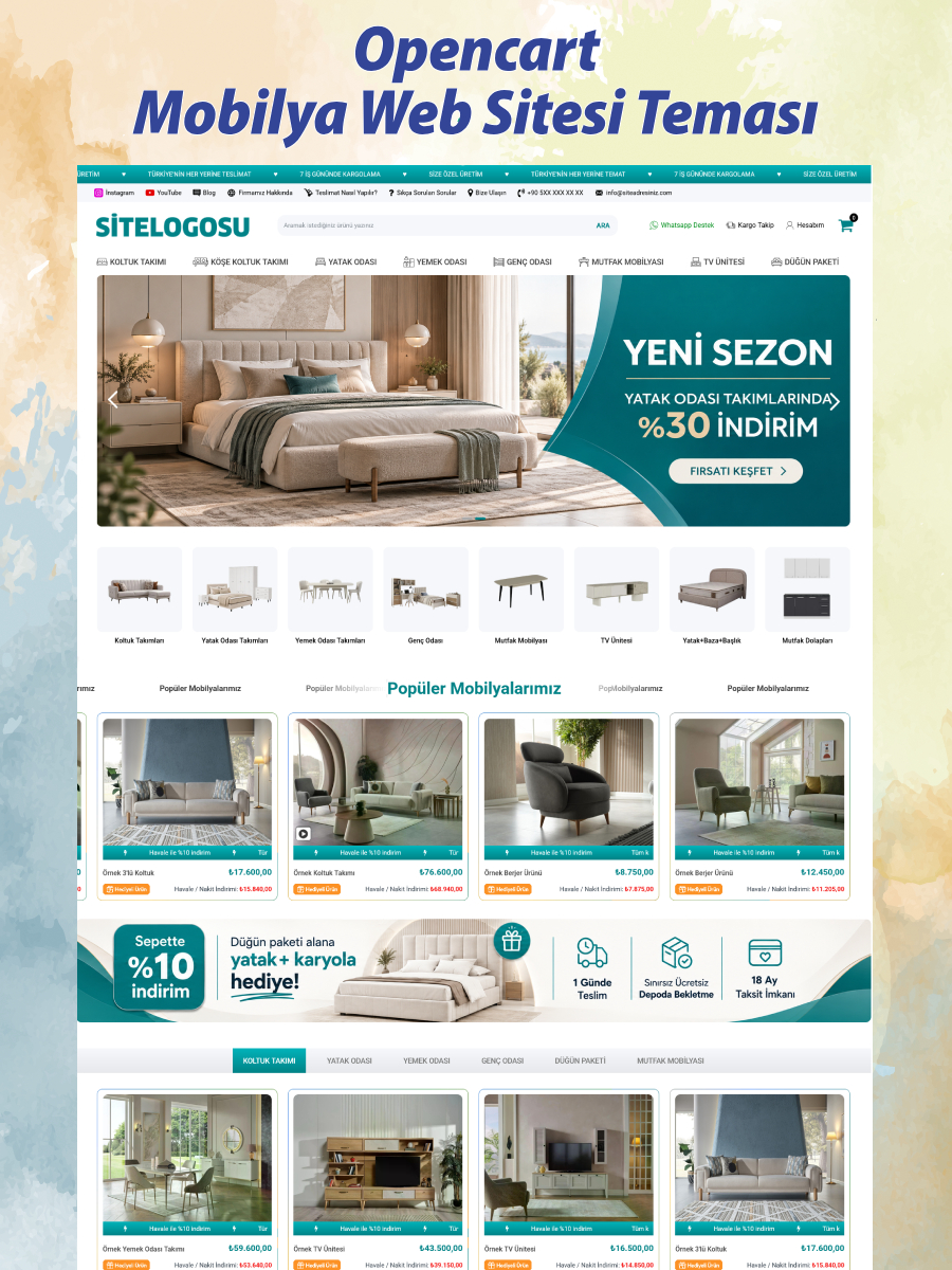 Opencart Mobilya Web Sitesi Teması Opencart Mobilya Web Sitesi Teması
