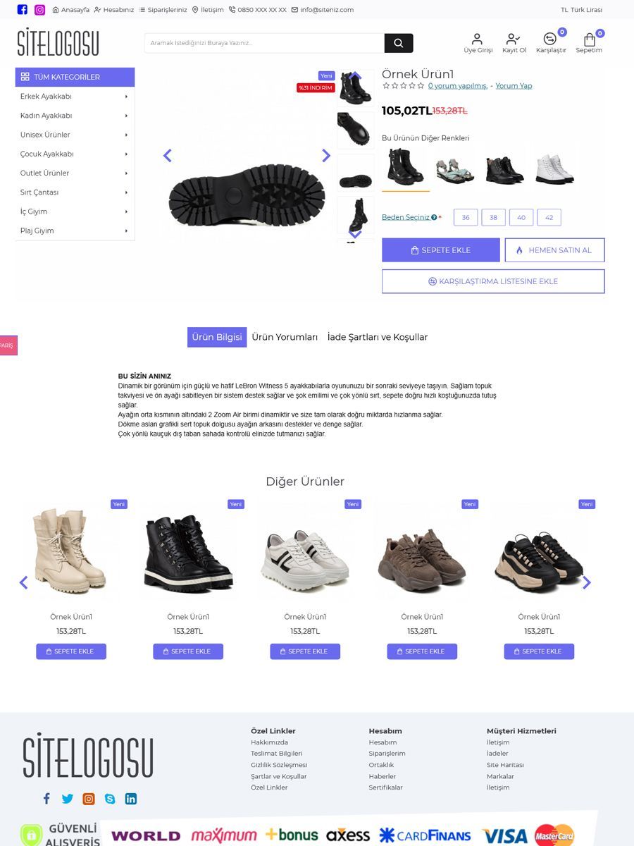 Opencart Moda Ayakkabı Teması Opencart Moda Ayakkabı Teması