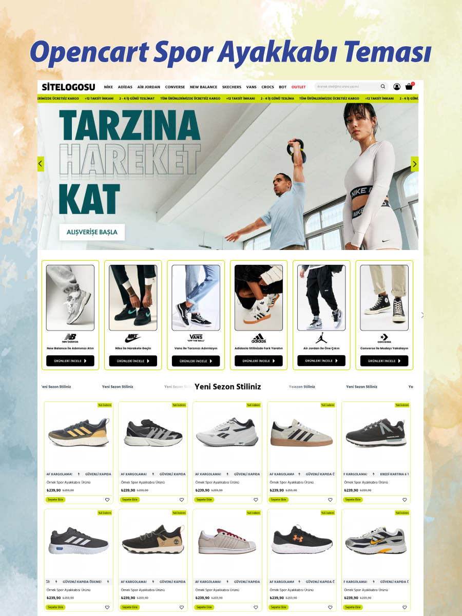 Opencart Spor Ayakkabı Teması