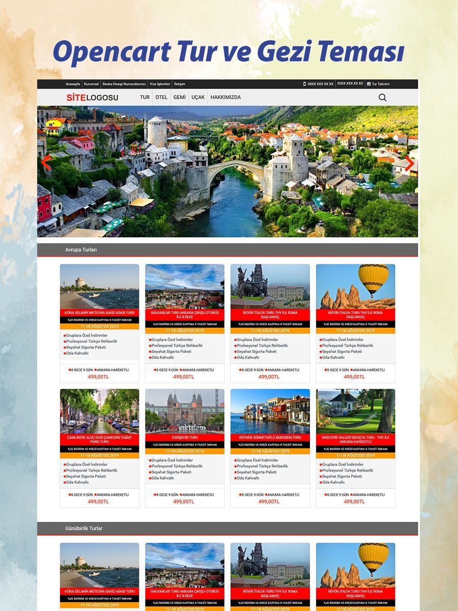 Opencart Tur ve Organizasyon Teması Opencart Tur ve Organizasyon Teması
