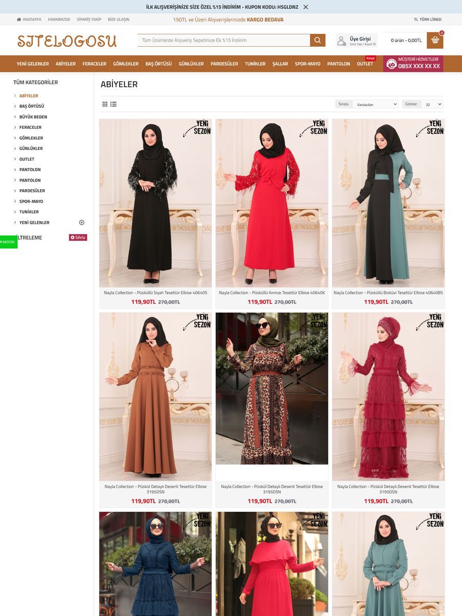 Opencart Tesettür Teması Opencart Tesettür Teması
